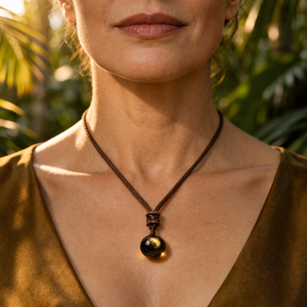 “Keiko” Golden Obsidian Pendant